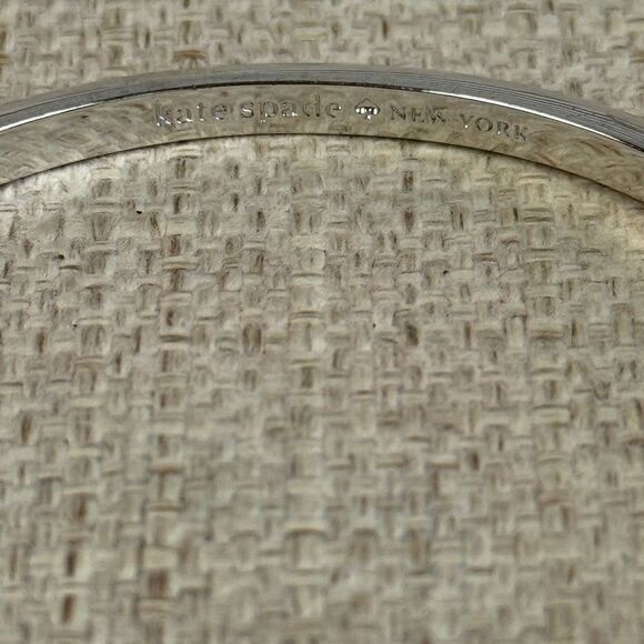 Kate Spade California Dreaming Pave Silver & Blue Ocean Wave Hinged Bracelet - Picture 5 of 7